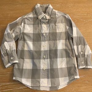 Crew Cut gingham long sleeve button down 3T